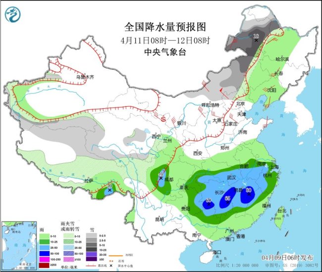 中央气象台：江南华南等地多降雨，伴有强对流天气
