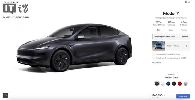 特斯拉在美国推出新版Model Y