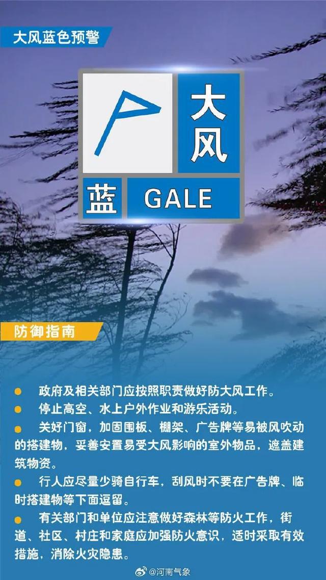 中到大雨+雷暴大风！局部可达10级，河南27个大风预警信号生效中，下班快回家