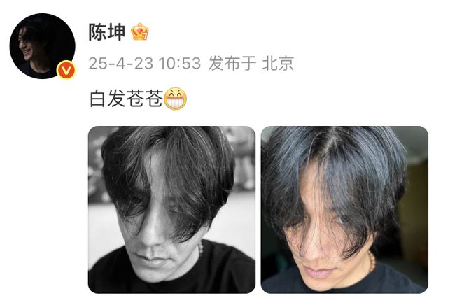 陈坤晒自拍称“白发苍苍”，网友：没我多