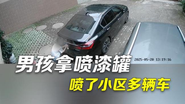 小孩用自喷漆将小区多辆车车牌喷黑