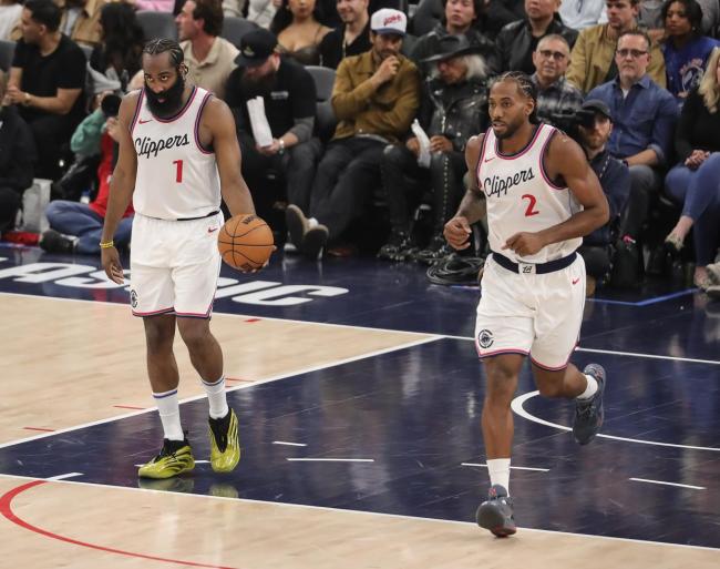 NBA季后赛：掘金3-3快船 登卡合砍55分 快船将系列赛拖至抢七 哈登莱昂纳德闪耀
