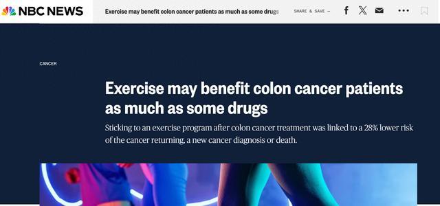 研究证实运动可降低癌症的死亡风险