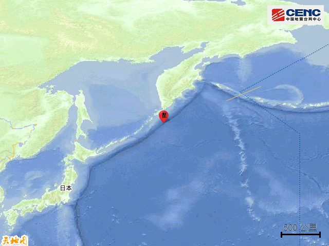 刚刚千岛群岛以东海域发生6.2级地震，震源深度10公里